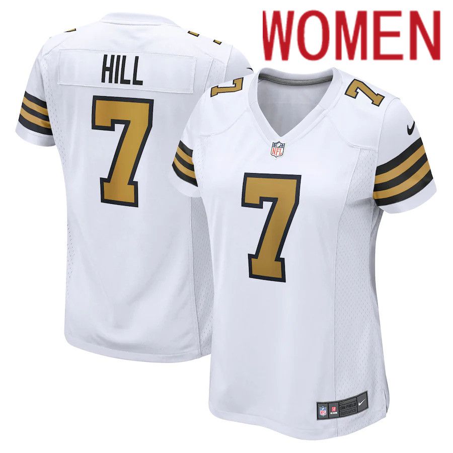 Women New Orleans Saints 7 Taysom Hill Nike White Alternate Game NFL Jersey